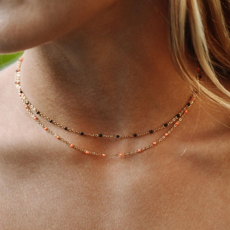 Necklacesnecklaces Atolea Jewelry | Tangerine Beaded Choker