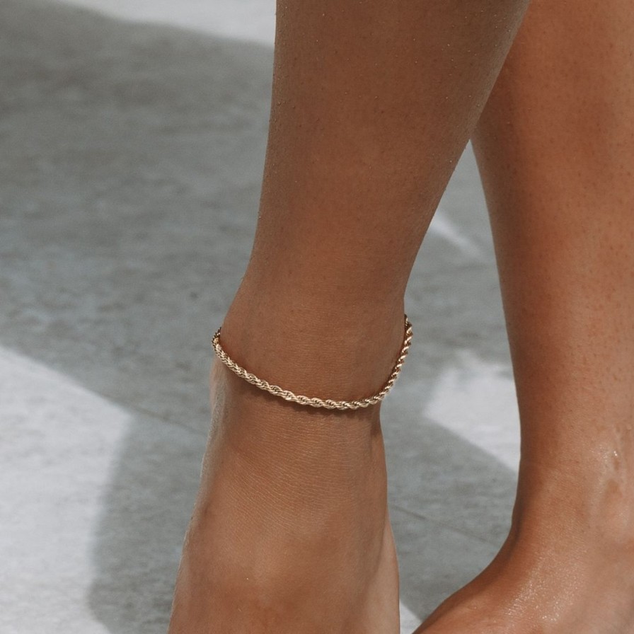 Ankletsanklets Atolea Jewelry | Calvi" Rope Chain Anklet