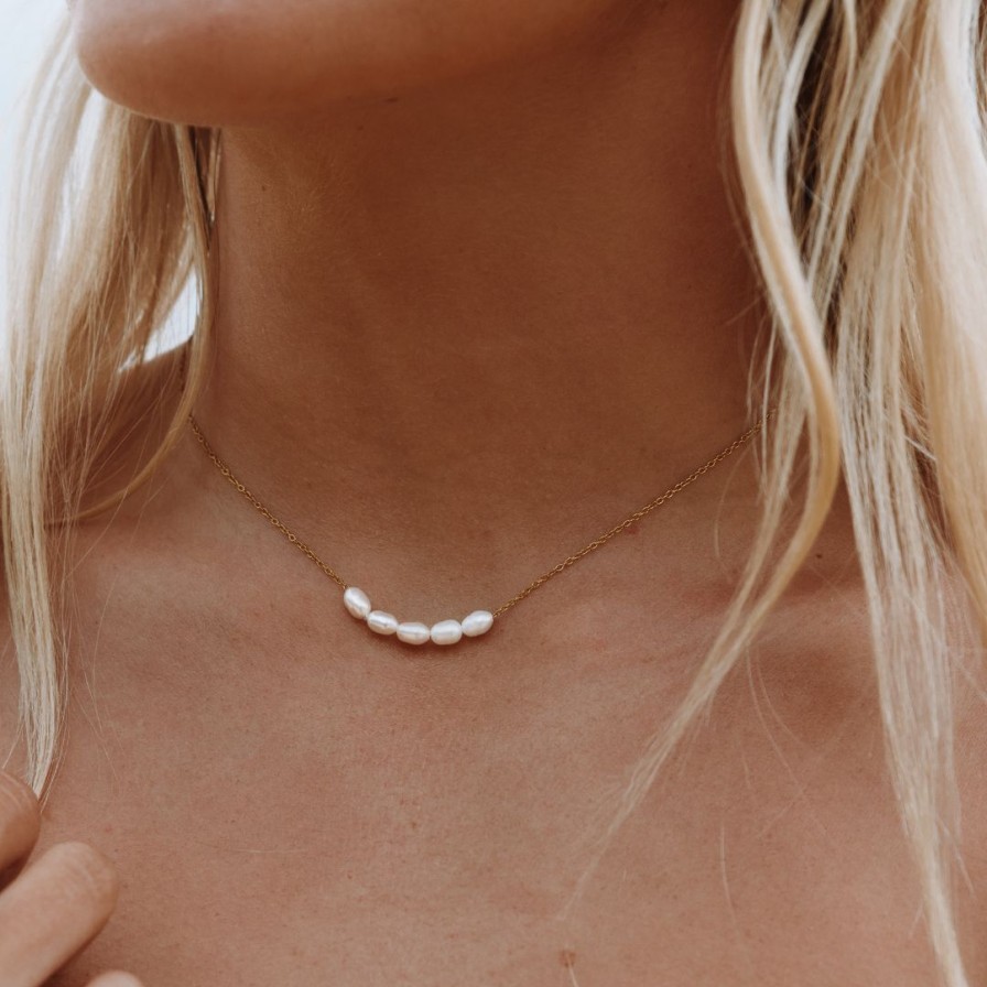 Necklacesnecklaces Atolea Jewelry | Dainty Freshwater Pearl Necklace