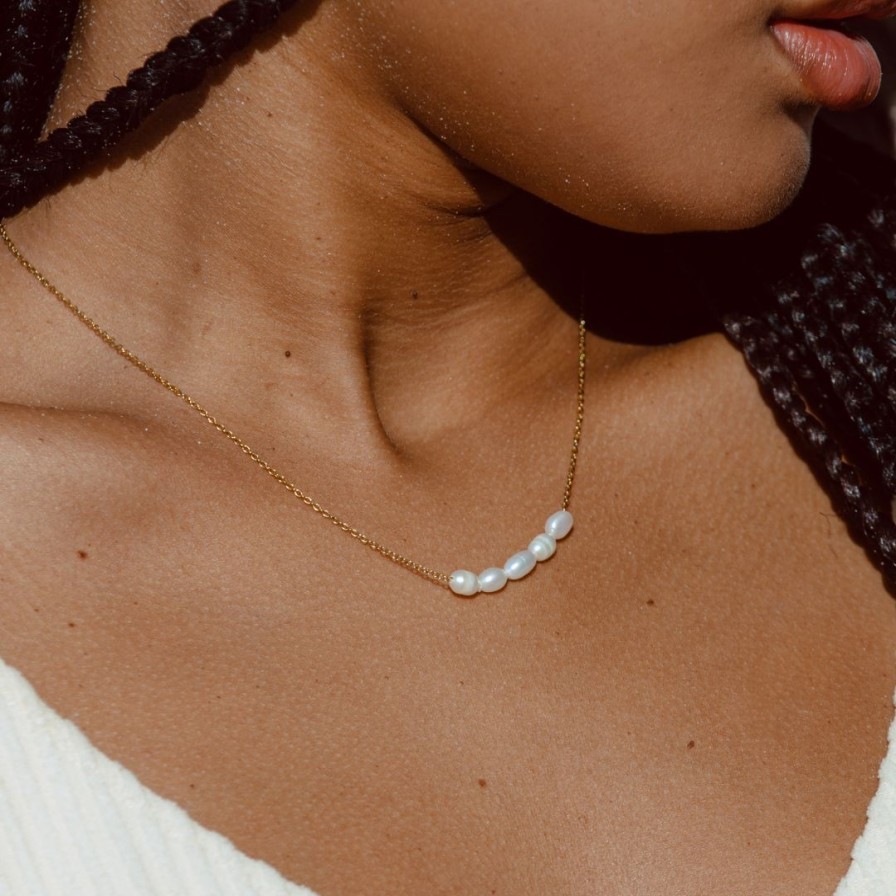 Necklacesnecklaces Atolea Jewelry | Dainty Freshwater Pearl Necklace