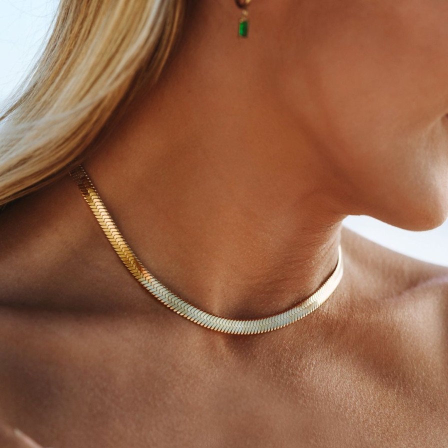 Necklacesnecklaces Atolea Jewelry | Chunky Herringbone Choker