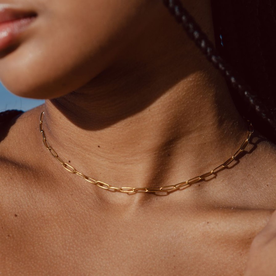 Necklacesnecklaces Atolea Jewelry | Cozumel Paperclip Choker