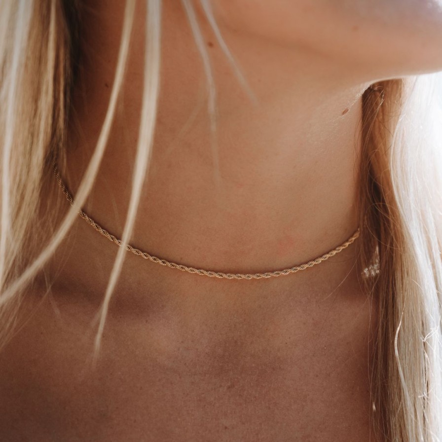 Necklacesnecklaces Atolea Jewelry | Calvi Rope Chain Necklace