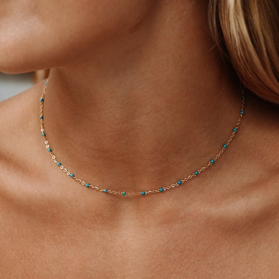 Necklacesnecklaces Atolea Jewelry | Blue Beaded Choker