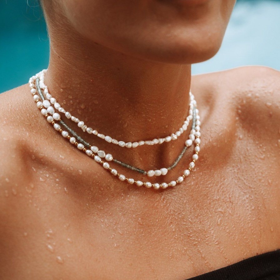 Necklacesnecklaces Atolea Jewelry | Gold Freshwater Pearl Choker