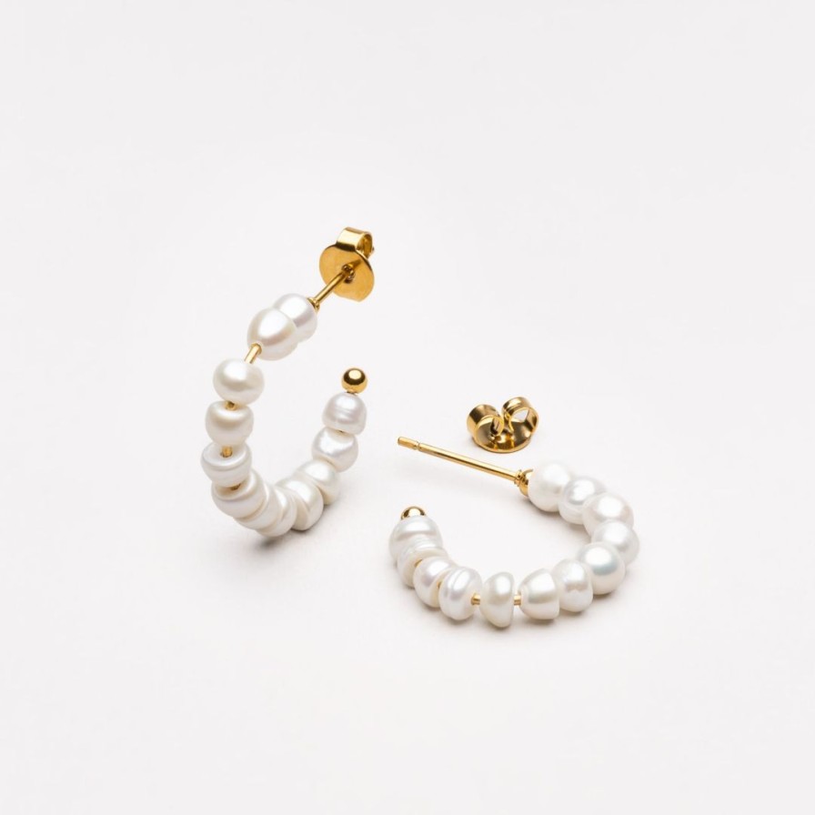 Earringsearrings Atolea Jewelry | Mini Pearls Hoops