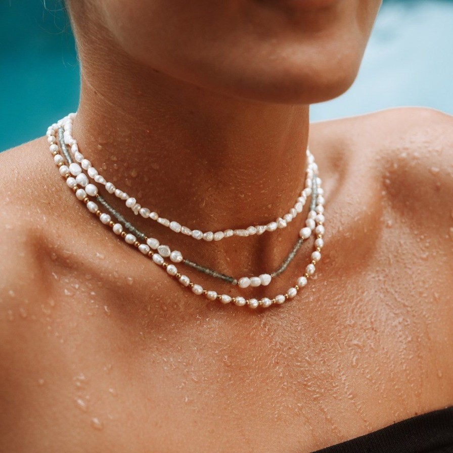 Pearlspearls Atolea Jewelry | Gold Freshwater Pearl Choker